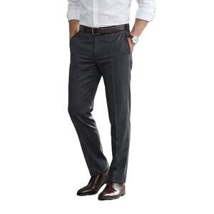 Kenneth Cole Reaction Charcoal Gray Pinstripe Flat Front Modern Fit Pants 34x32